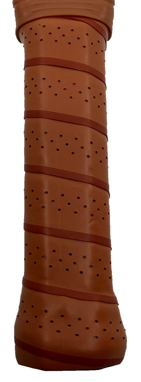 Close-up of the Excalibur paddle brown perforated grip