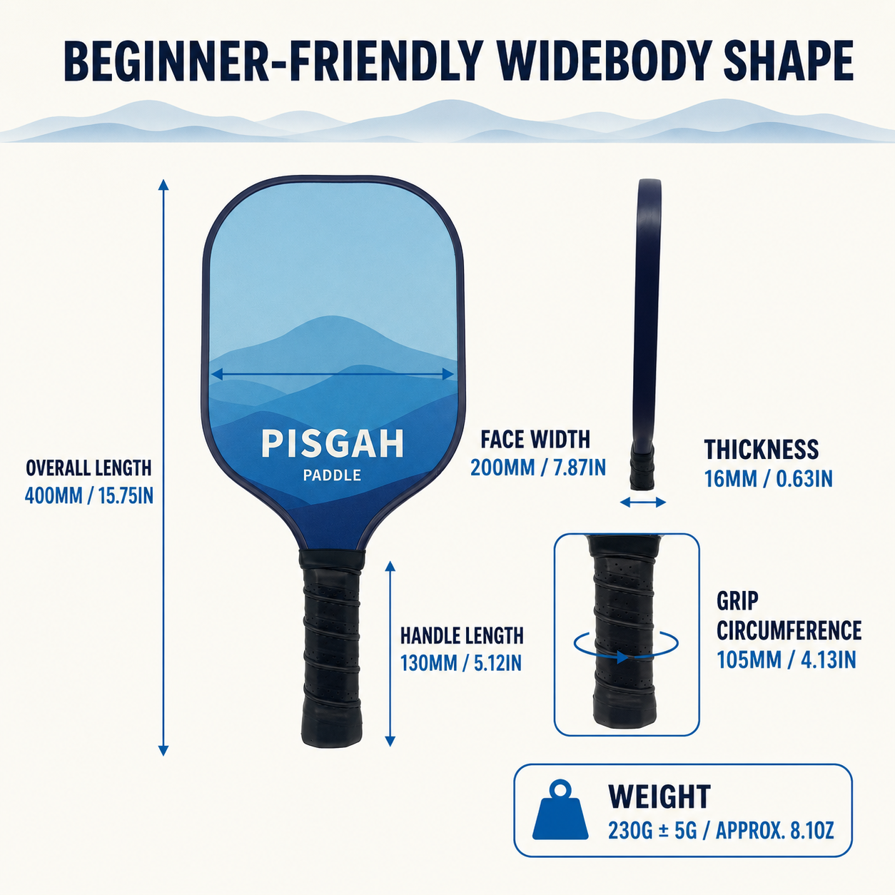 Trailblazer paddle dimensions and specifications